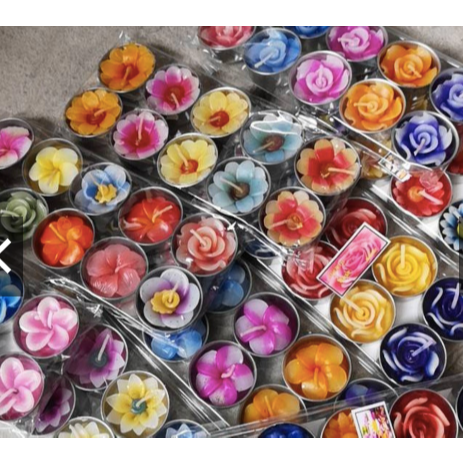 泰國空運回台 (花朵款式隨機出)一盒10顆 香氛蠟燭 薰香精油花朵蠟燭 泰國蠟燭 供奉還願室內
