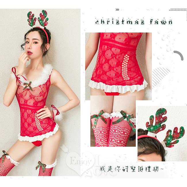 【送270ml潤滑液】《 Enjoy Love 》情趣睡衣！輕透裸肌後交叉細帶蝴蝶飛舞連身裙兩件組﹝白﹞-細節圖3