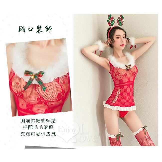 【送270ml潤滑液】《 Enjoy Love 》情趣睡衣！輕透裸肌後交叉細帶蝴蝶飛舞連身裙兩件組﹝白﹞-細節圖4