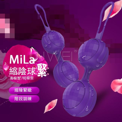 【送270ml潤滑液】DMM．Mila 階段訓練凱格爾縮陰球套裝組-紫色