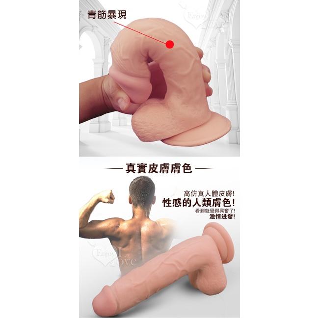【送270ml潤滑液】YEAIN夜樱 ‧ STRONG 仿真膚質吸盤擬真老二棒-9.5吋-細節圖3