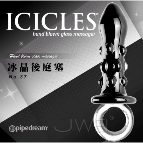 美國進口PIPEDREAM．黑暗騎士 大凸點拉環後庭塞ICICLES冰晶玻璃系列-NO.37