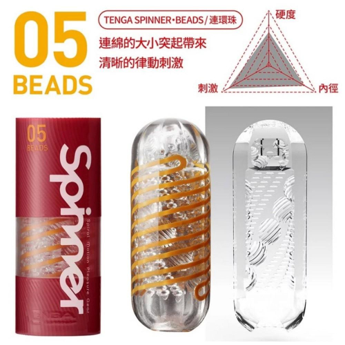 💝送280ml潤滑液💝日本TENGA SPINNER 05 BEADS連環珠 可重複使用男用飛機杯自慰套自慰器