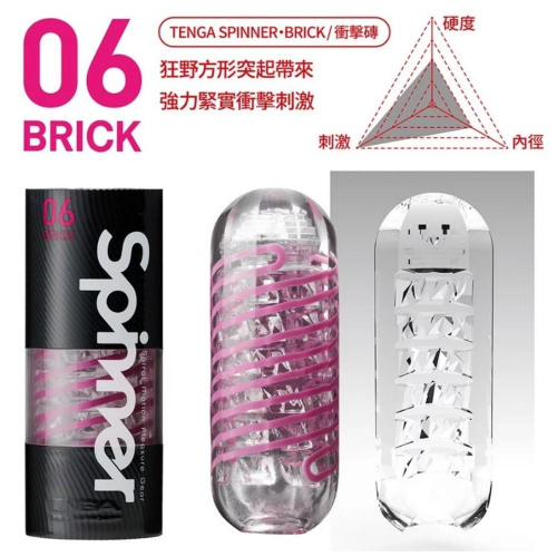 💝送280ml潤滑液💝日本TENGA SPINNER 06 BRICK衝擊磚 可重複使用男用飛機杯自慰套自慰器