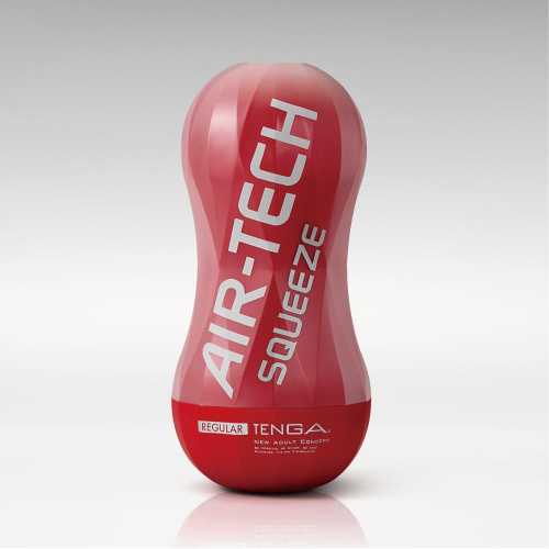 💝送280ml潤滑液💝日本TENGA自慰杯AIR-TECH Squeeze Regular軟殼增壓重覆使用飛機杯(標準紅