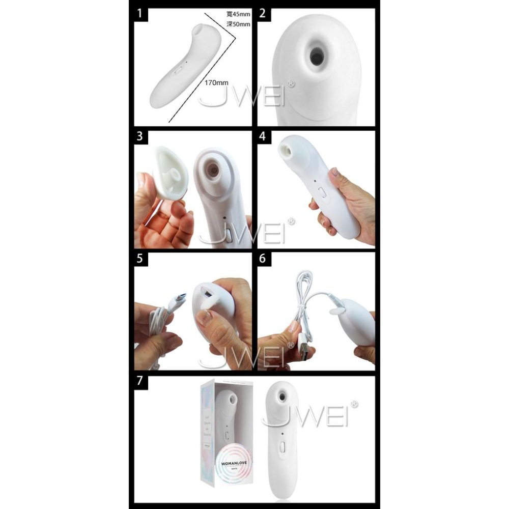 日本原裝進口SSI．WOMAN LOVE 乳陰快感真空吸吮震動器 (白)-細節圖2