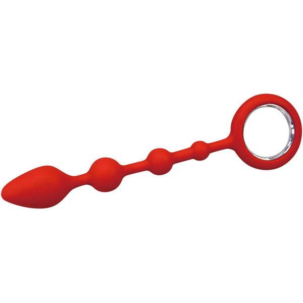 日本NPG＊アナルチョーク 6.5インチ 4玉 赤 後庭拉珠-細節圖2