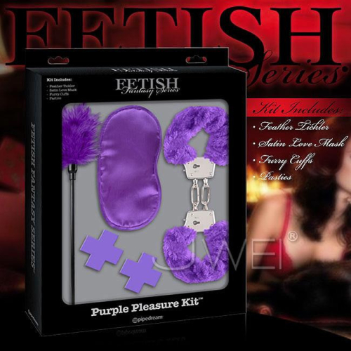 (送280ml潤滑液)美國原裝進口PIPEDREAM．Fetish Fantasy系列-SM五件組禮盒 Purple P