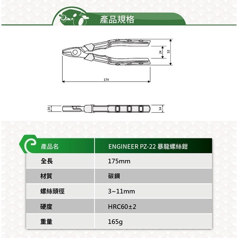 【鋼咕工具王】日本Engineer 螺絲鉗 PZ-22-細節圖5