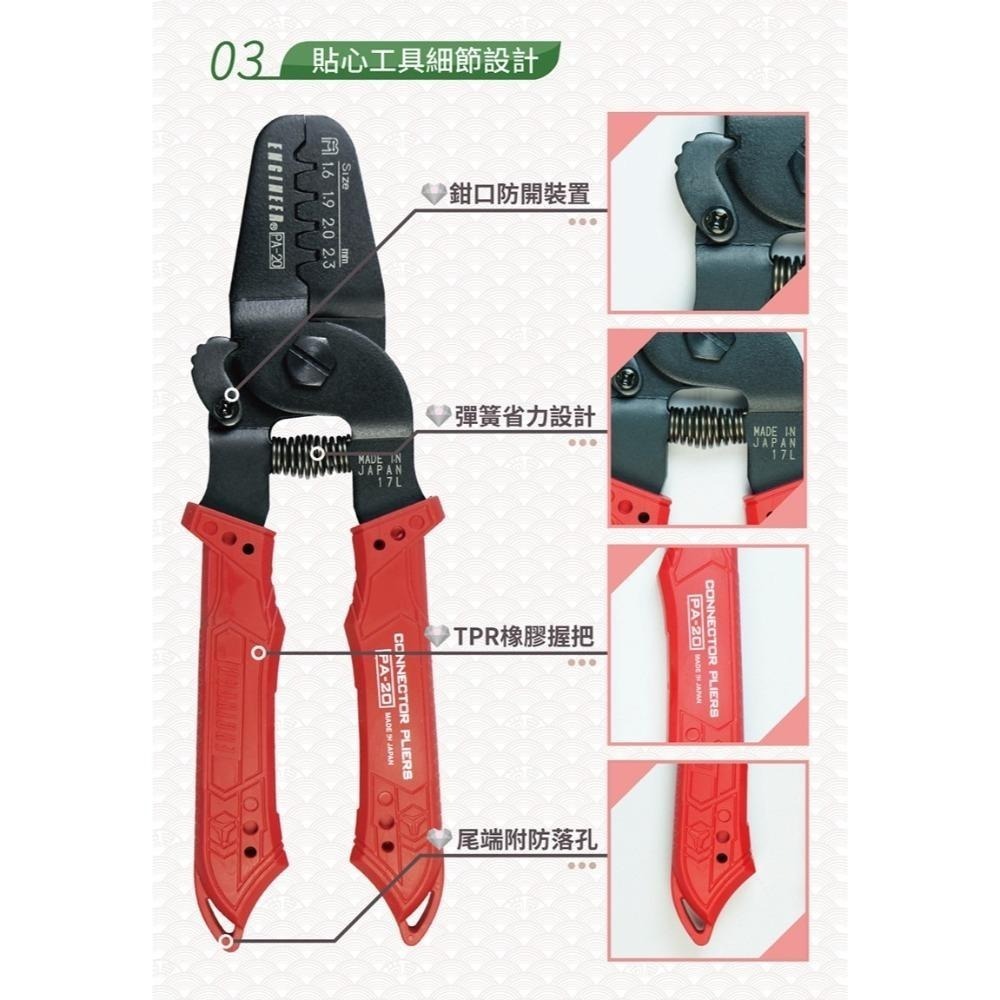 【鋼咕工具王】日本Engineer 極精密壓著鉗 中小端子用 PA-20-細節圖4