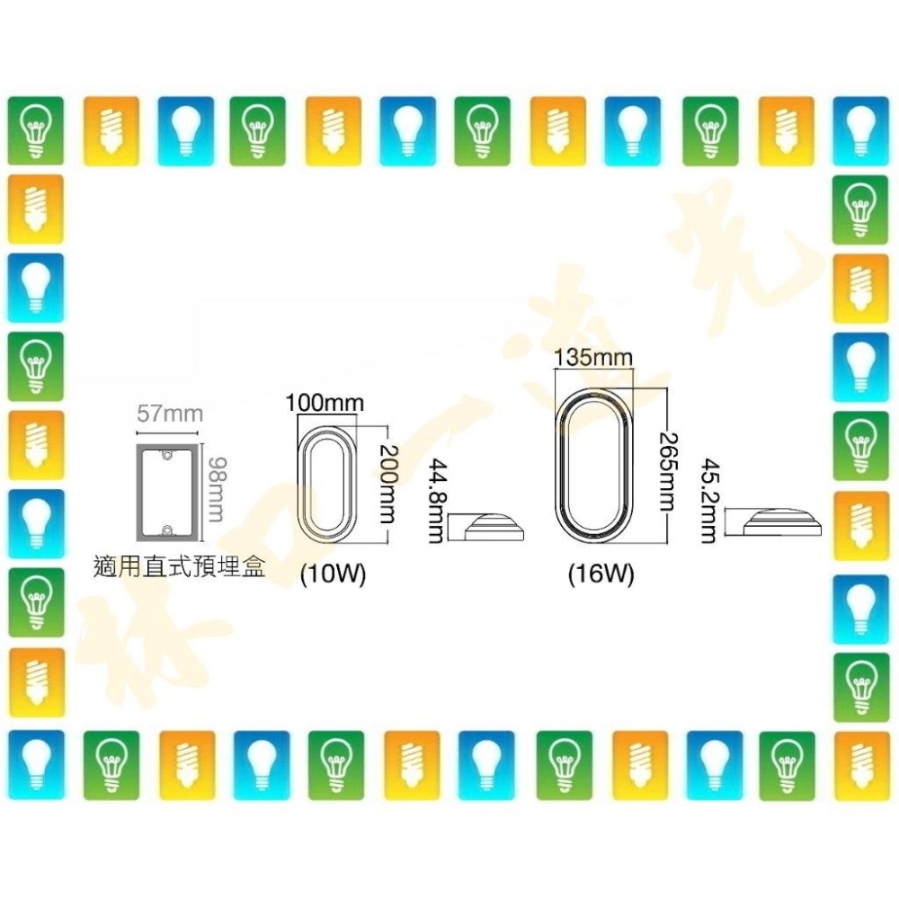 【林口一道光】舞光 LED 10W/16W 白鯨防水壁燈 E-WLBJ10 全電壓 走道 玄關 陽台  戶外 壁燈 吸頂-細節圖2