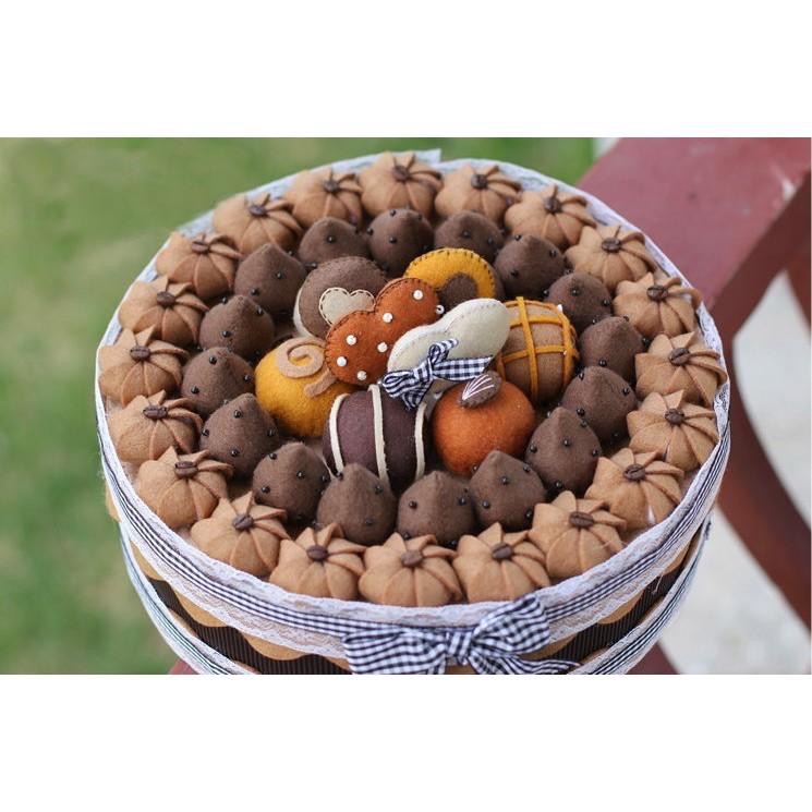 不織布 材料包 免裁剪  蛋糕 禮物盒 DIY 收納盒 不織布仿真蛋糕 送禮 生日 結婚 禮物-細節圖3