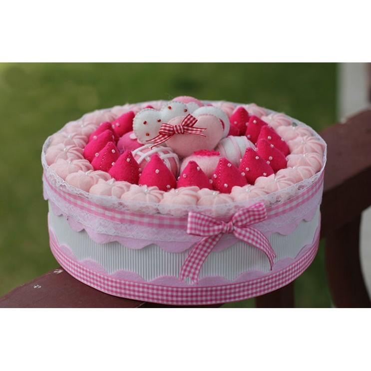 不織布 材料包 免裁剪  蛋糕 禮物盒 DIY 收納盒 不織布仿真蛋糕 送禮 生日 結婚 禮物-細節圖4