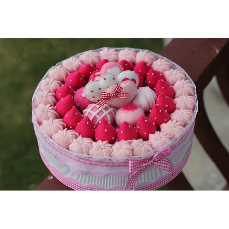 不織布 材料包 免裁剪  蛋糕 禮物盒 DIY 收納盒 不織布仿真蛋糕 送禮 生日 結婚 禮物-細節圖6