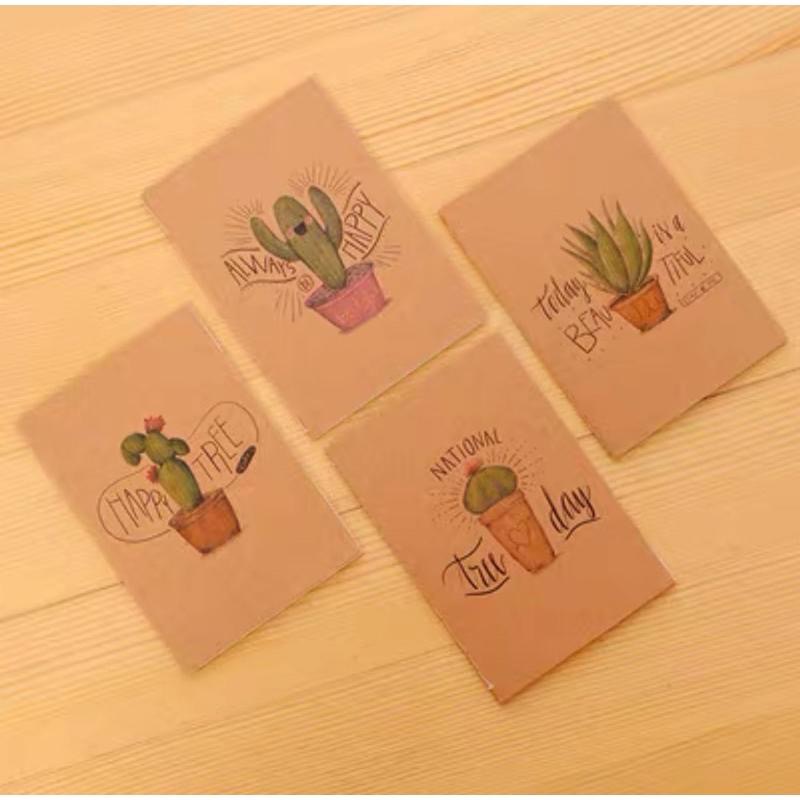 動物 仙人掌 復古牛皮封面 小本子 筆記本 單字本 記事本 小禮物-細節圖2