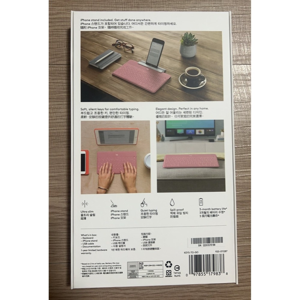 Logitech 羅技 Keys-To-Go iPad 藍芽鍵盤。全新未拆。公司貨-細節圖2