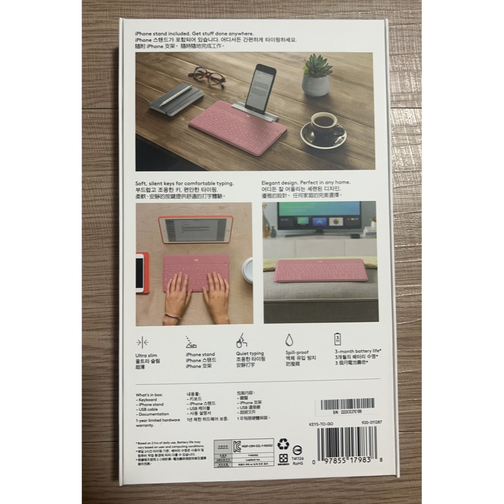 Logitech 羅技 Keys-To-Go iPad 藍芽鍵盤。全新未拆。公司貨-細節圖2