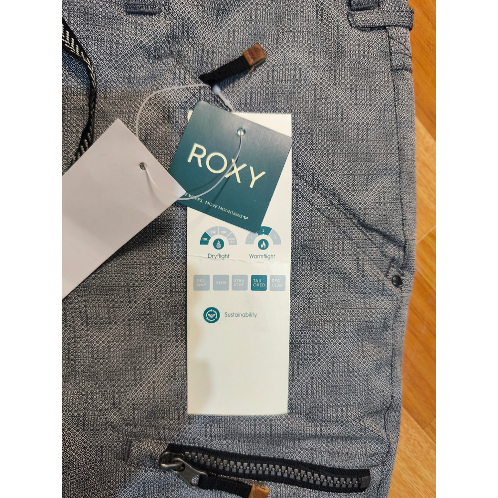 全新正品 Roxy (灰格紋) 雪褲 滑雪 滑雪褲-細節圖8