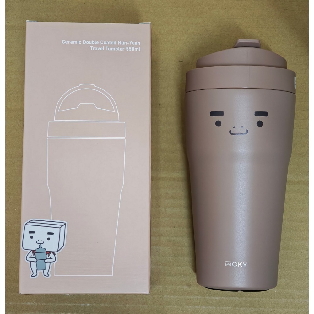 全新 BOXMAN X WOKY 聯名 沃廚渾圓杯 保溫杯 保溫瓶 雙層陶瓷 手提保溫瓶 550ml-規格圖11