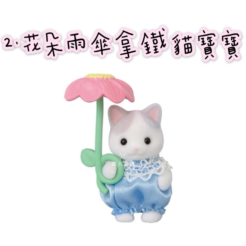 2.花朵雨傘拿鐵貓寶寶