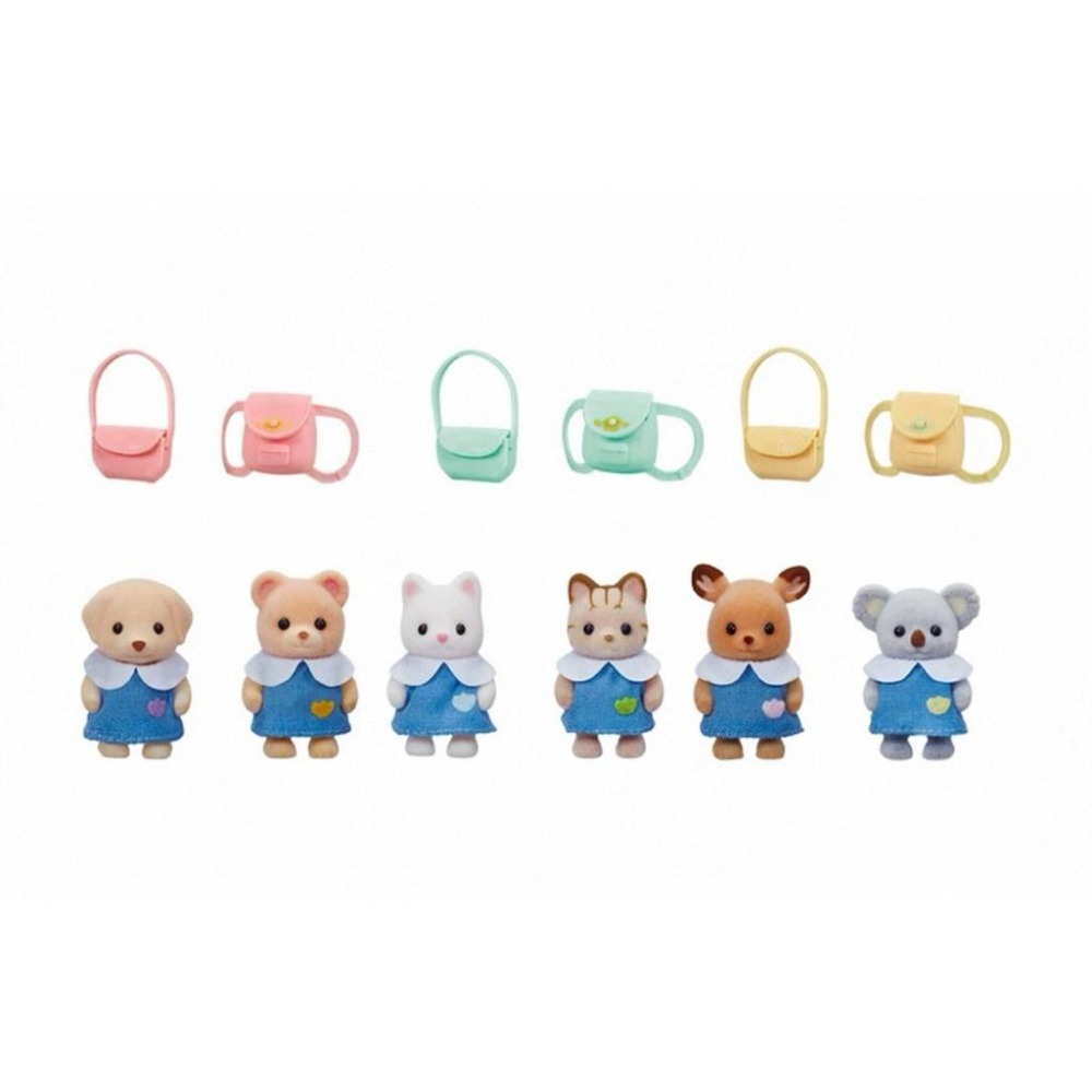 森林家族 正品 現貨 幼稚園寶寶  拉不拉多 幼稚園 制服 無尾熊 小鹿 牛奶貓 斑紋貓 黃熊 上學去 站寶 書包 背包-細節圖4