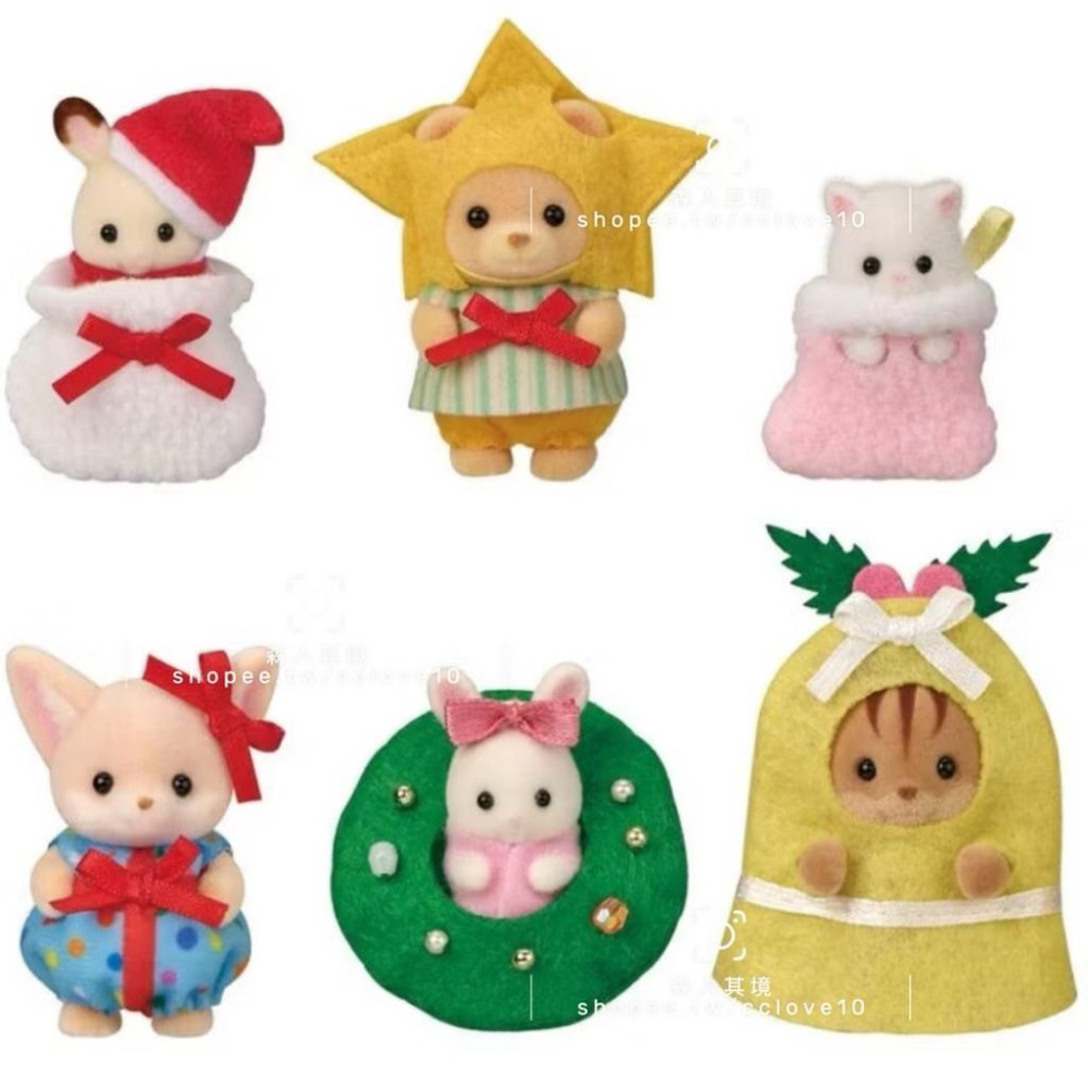 森林家族 聖誕節 套組  套盒 馴鹿家庭 日本限定 麋鹿 聖誕裝 獅子 聖誕老公公 耳廓狐寶寶 波斯貓 聖誕樹 聖誕帽-細節圖3