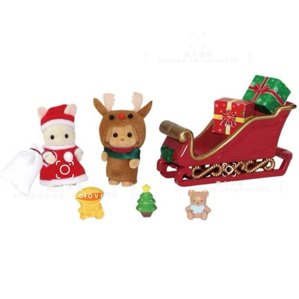 森林家族 聖誕節 套組  套盒 馴鹿家庭 日本限定 麋鹿 聖誕裝 獅子 聖誕老公公 耳廓狐寶寶 波斯貓 聖誕樹 聖誕帽-細節圖8