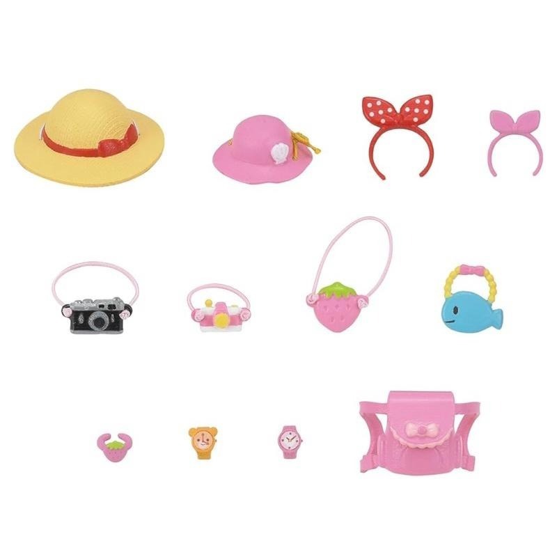 森林家族 Sylvanian Families 遠足飾品 配件 組 配件 小物 書包 帽子 照相機 粉紅 包包 手提包-細節圖4