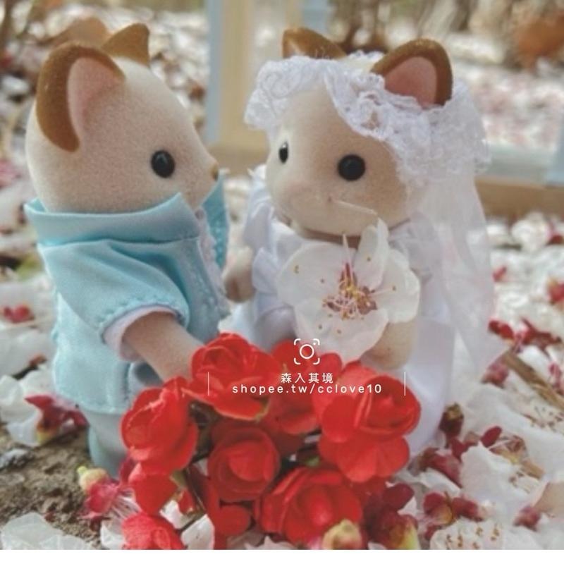 Sylvanian Families 絕版 森林家族 稀有 奶油貓 婚紗 教堂 結婚 奶油貓 婚禮  禮服 洋裝 西裝-細節圖4