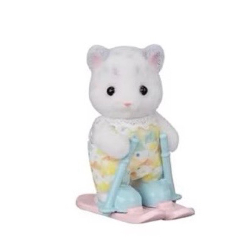 正版 現森林家族 雪豹寶寶 站寶 划雪 Sylvanian Families EPOCH 坐寶 雪豹一家 雪豹家庭組-規格圖3