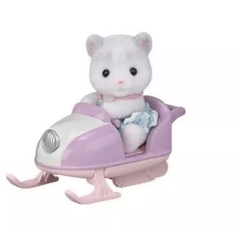 正版 現森林家族 雪豹寶寶 站寶 划雪 Sylvanian Families EPOCH 坐寶 雪豹一家 雪豹家庭組-規格圖3