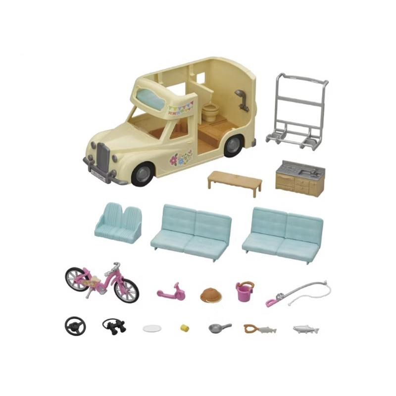 正版 現貨 森林家族 探險露營車 車 汽車 車子Sylvanian Families 探險 粉紅腳踏車 露營車 露營-細節圖2