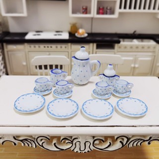 ‼️台灣現貨‼️微縮 陶瓷茶具組‼️聖誕節 茶具 陶瓷 茶壺 茶杯 食玩 杯具組 袖珍 迷你 餐具 餐盤 黏土人 可用-規格圖7