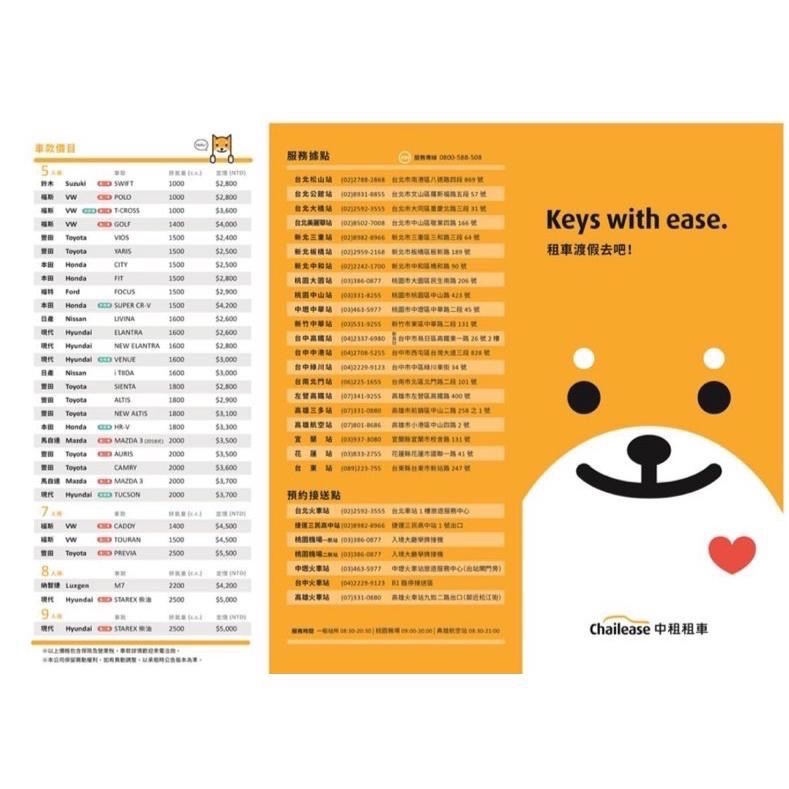 中租 租車券【尊榮級】 2024年新券 ⚡️現貨寄出 平日/假日可用  無使用期限 多款車型可選可升等車款-細節圖2