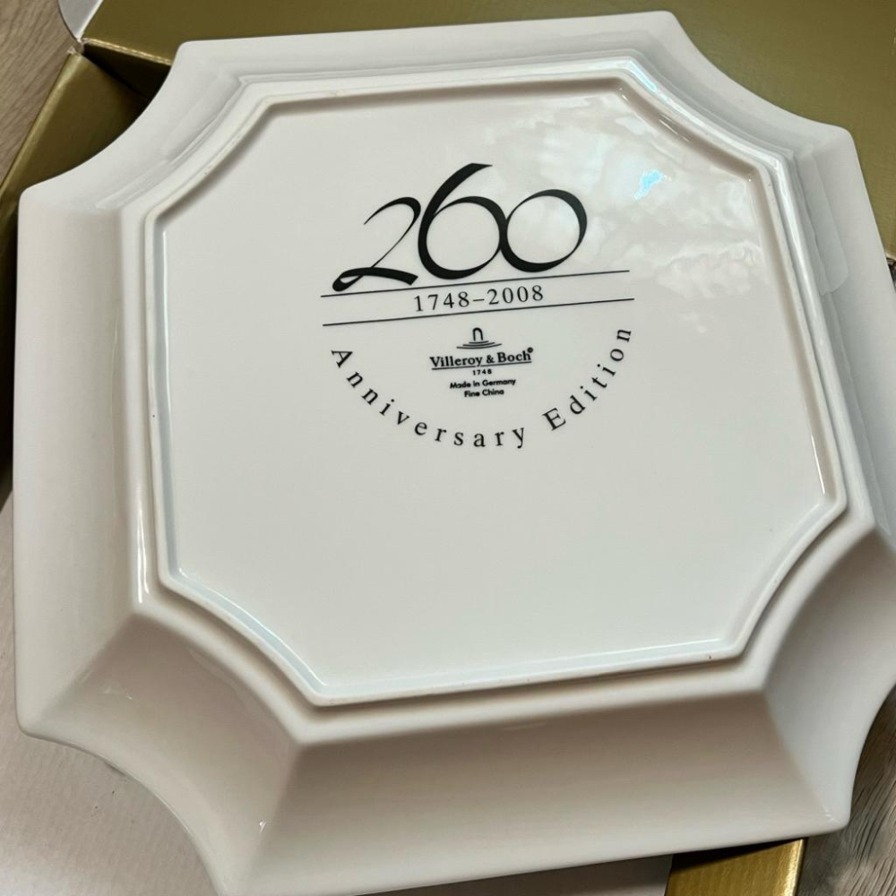 全新 Villeroy & Boch 260週年紀念盤 稀有限量版盤子 金箔造型藝術盤-細節圖3