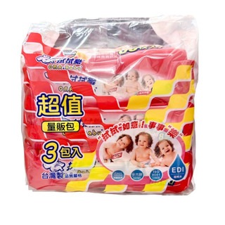 【拭拭樂】拭拭樂純水嬰兒柔濕巾85抽*3入 (量販包)  拭拭樂濕紙巾-規格圖2