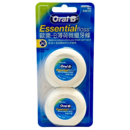 【Oral-B 歐樂B】歐樂B 牙線50M 微蠟/無蠟-2入-規格圖2