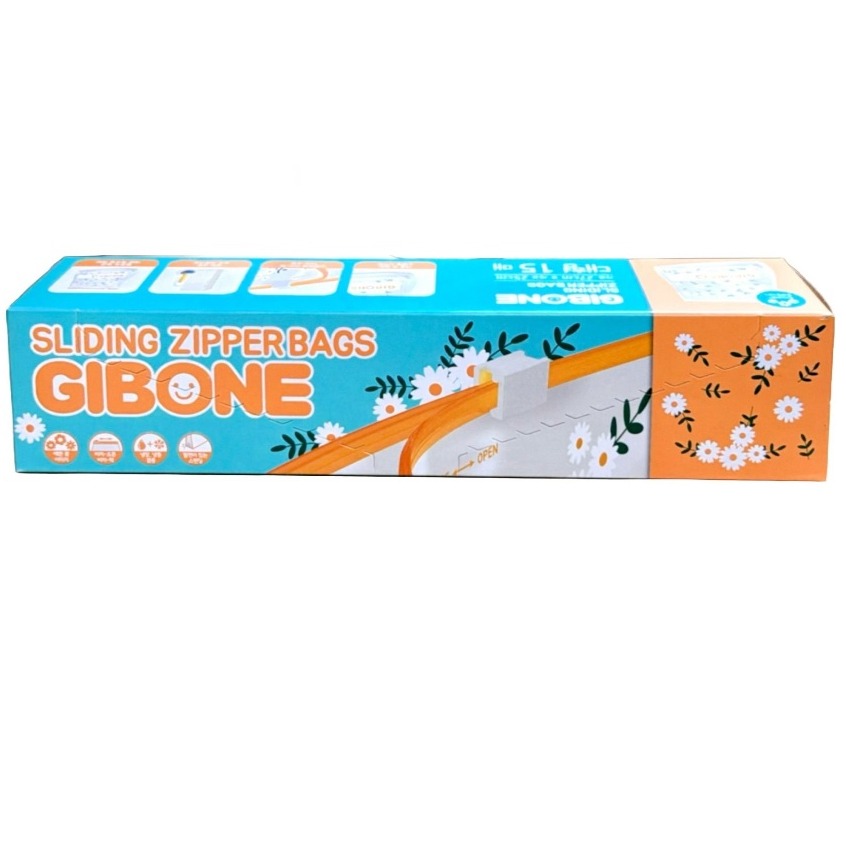 【GIBONE】GIBONE拉鍊式夾鏈保鮮袋-花朵L號 15入/盒-細節圖2