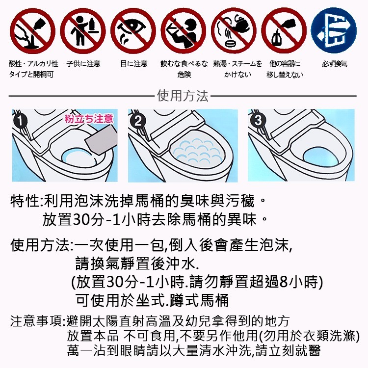 日本製馬桶泡沫清潔劑-40gX2入/6包-細節圖2