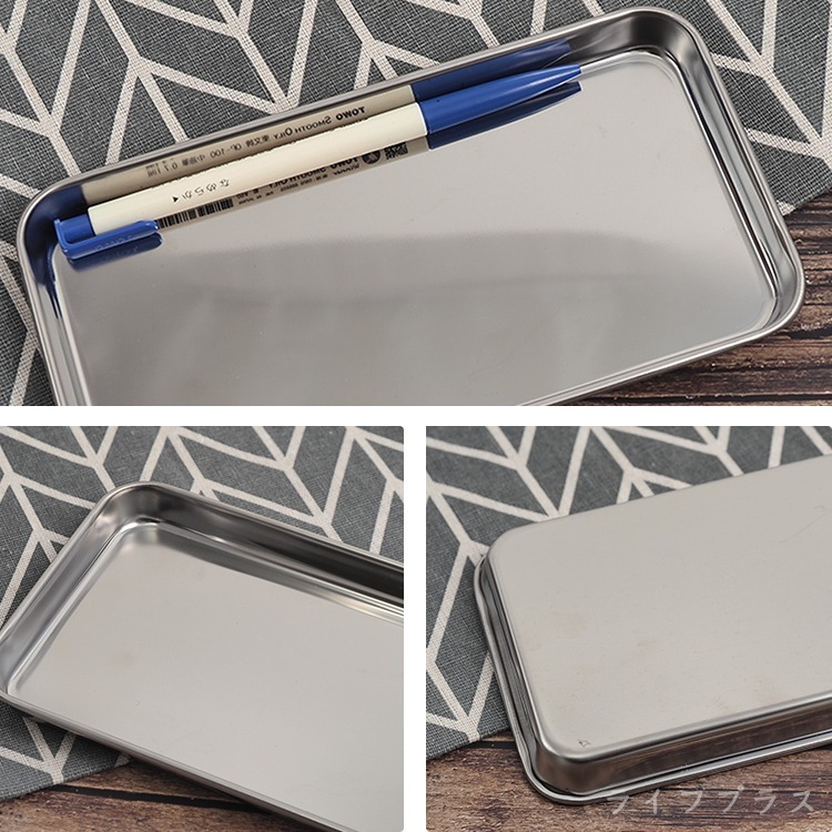 日本製ECHO不鏽鋼角型料理盤-小-3入組-細節圖3