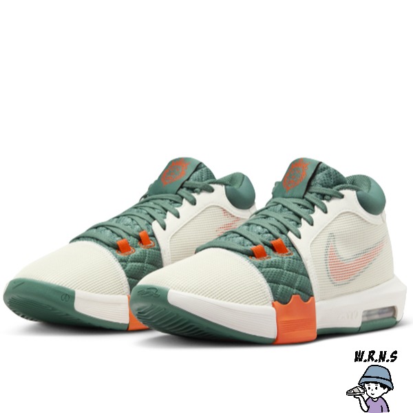 Nike 男鞋 籃球鞋 LEBRON WITNESS VIII EP 米橘綠【W.R.N.S】FB2237-101-細節圖3