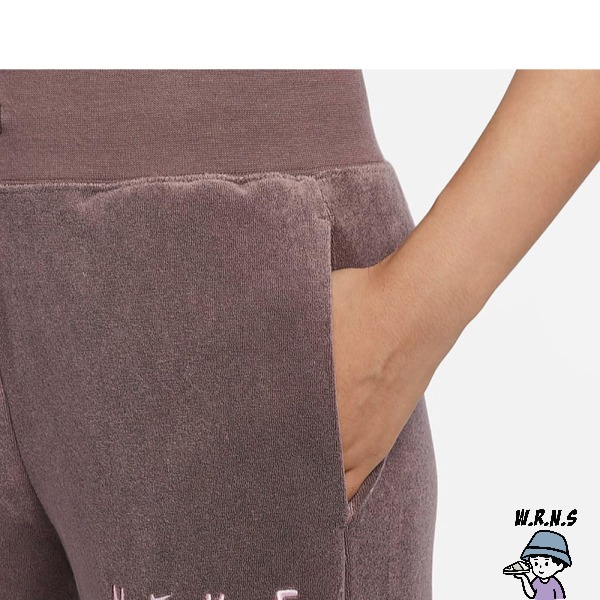 Nike 女裝 長褲 寬褲 高腰 毛巾圈 紫紅【W.R.N.S】FV4011-257-細節圖5