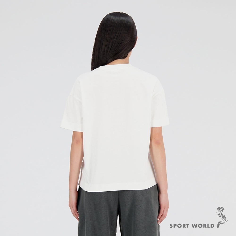 New Balance 女裝 短袖上衣 純棉 白【W.R.N.S】AWT33526SST-細節圖4