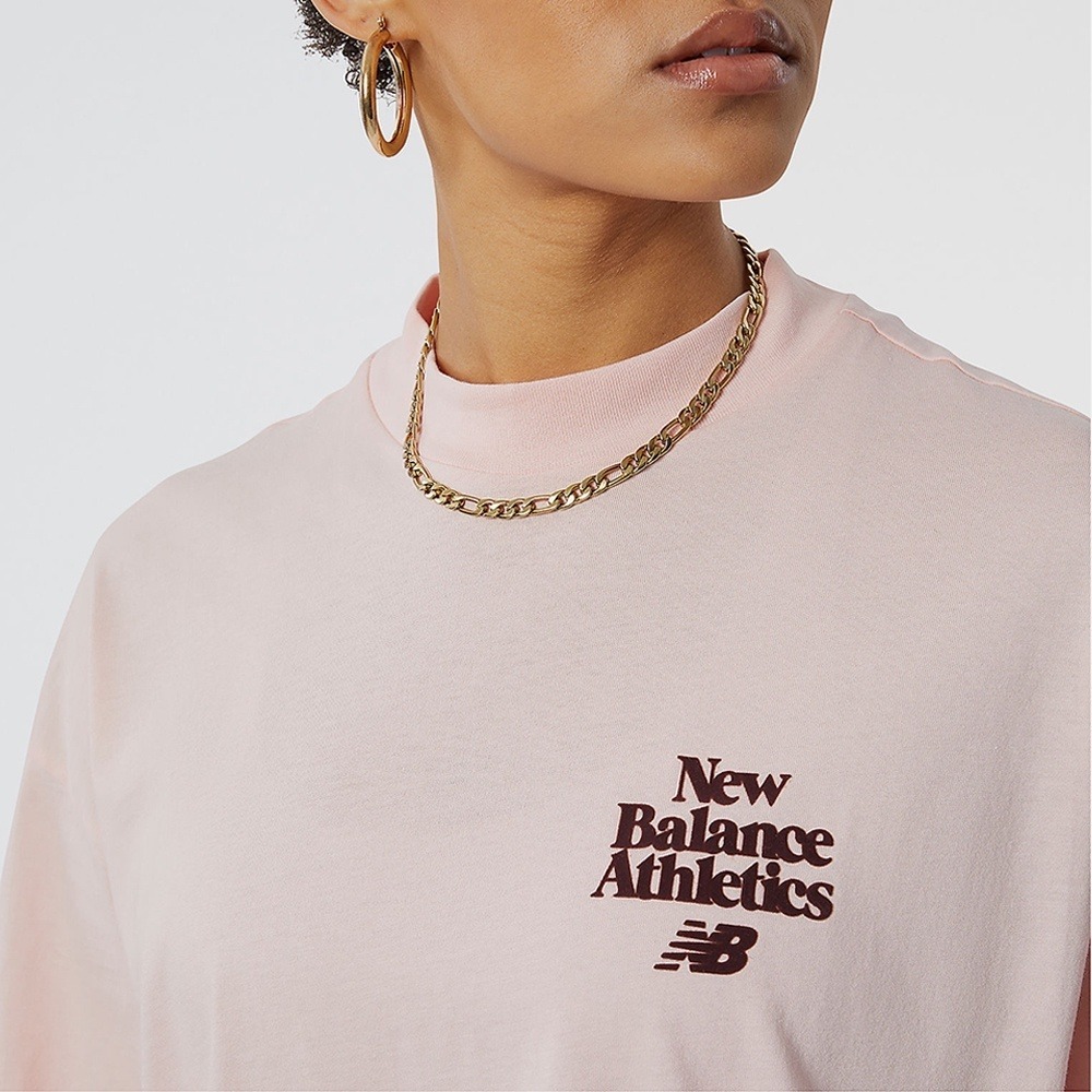 New Balance 女 短袖 慢跑 棉質 寬版 卡其 AWT23553INC/粉 AWT23553PIE-細節圖8