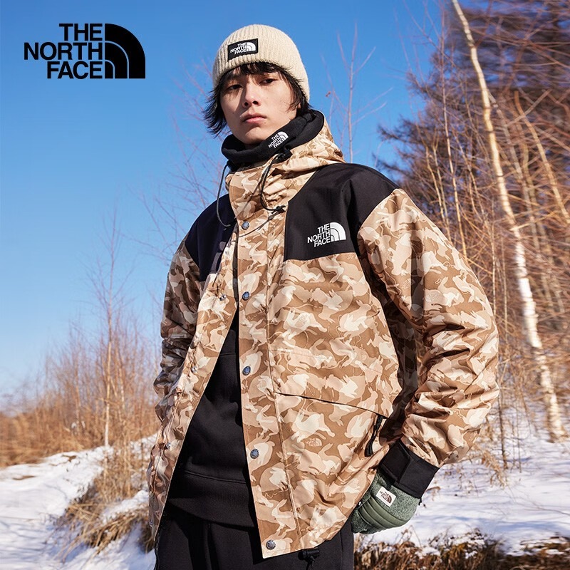 The North Face 男 連帽外套 衝鋒外套 CNY 兔紋 迷彩 防風 防潑水 棕NF0A7UR9II7-細節圖4