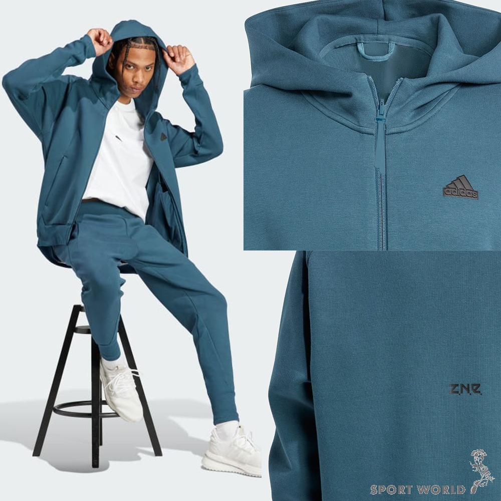 Adidas 男裝 連帽外套 拉鍊口袋 Z.N.E 棉 藍綠/黑/白IN5087/IN5089/IN5092-細節圖4