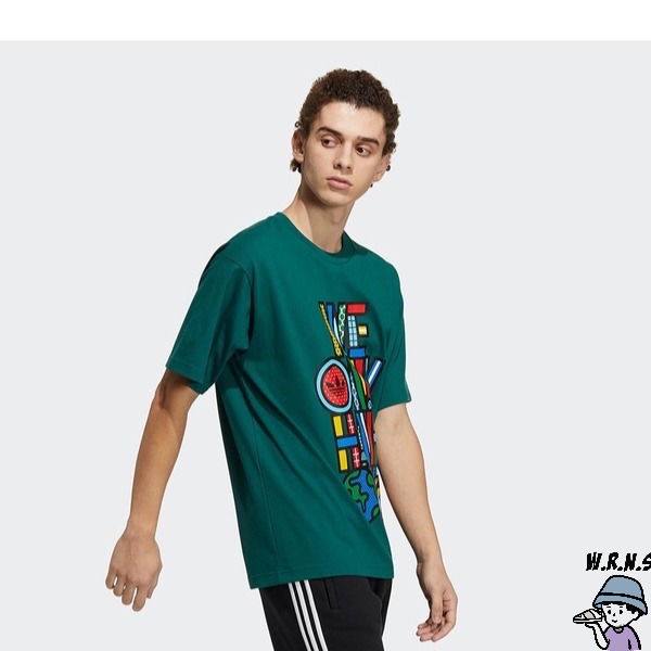Adidas 男裝 短袖上衣 CRAIG & KARL 純棉 藝術 地球 綠【W.R.N.S】HA2248-細節圖3