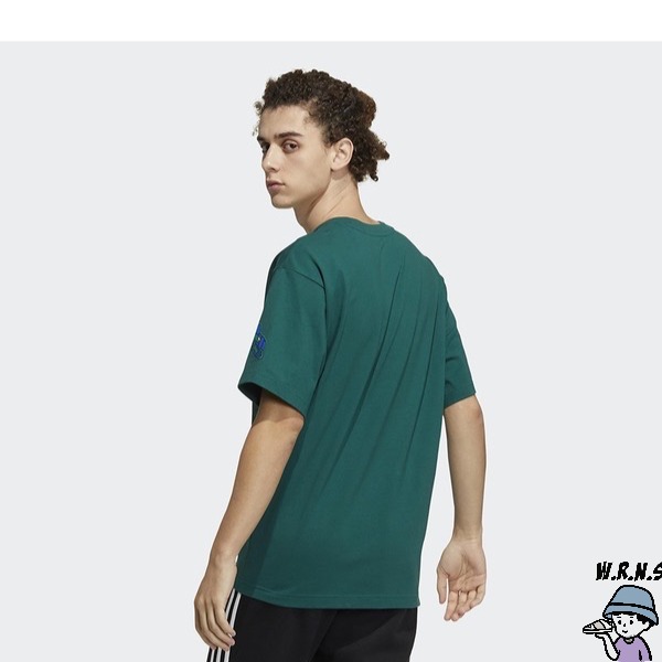 Adidas 男裝 短袖上衣 CRAIG & KARL 純棉 藝術 地球 綠【W.R.N.S】HA2248-細節圖4
