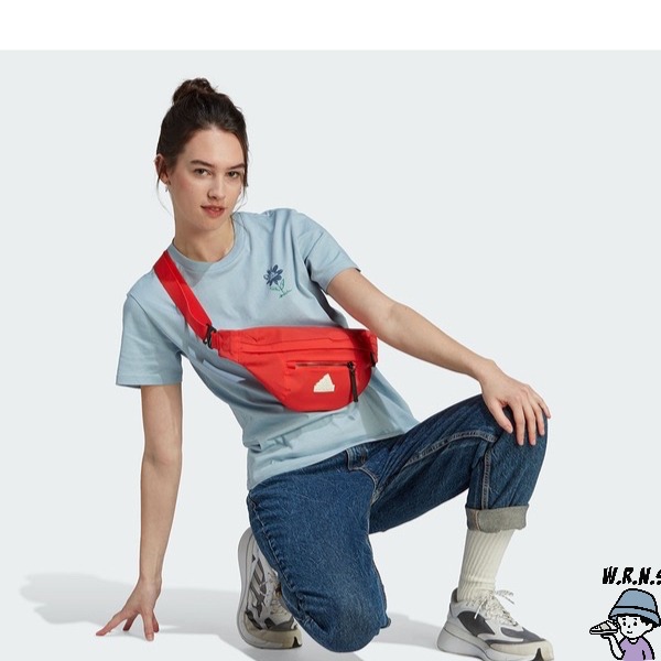 Adidas 女短袖上衣 花卉印花 棉T 藍【W.R.N.S】IM4271-細節圖4