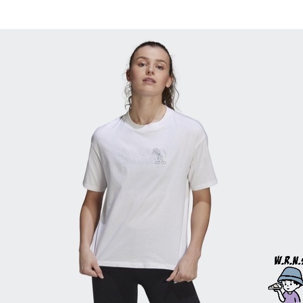 Adidas x Disney 女裝 短袖上衣 T恤 米妮 純棉 白【W.R.N.S】GS0247-細節圖3